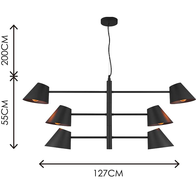 Nordic Modern Simple Light with Triple Swing Arms Adjustable Ceiling Pendent Light 6lys E27