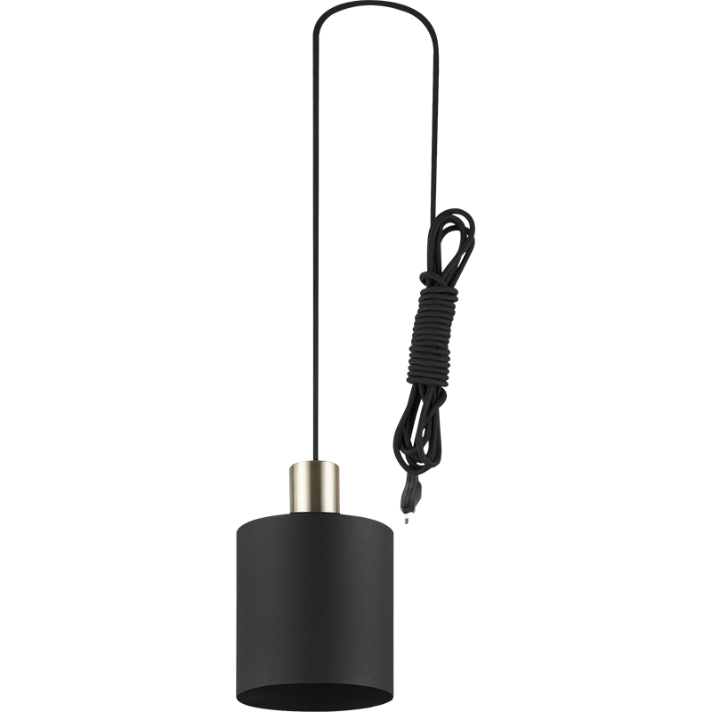 Modern Simple Chandelier Decorative Adjustable Cylindrical Pendent Light Shade All Sandy Black E27