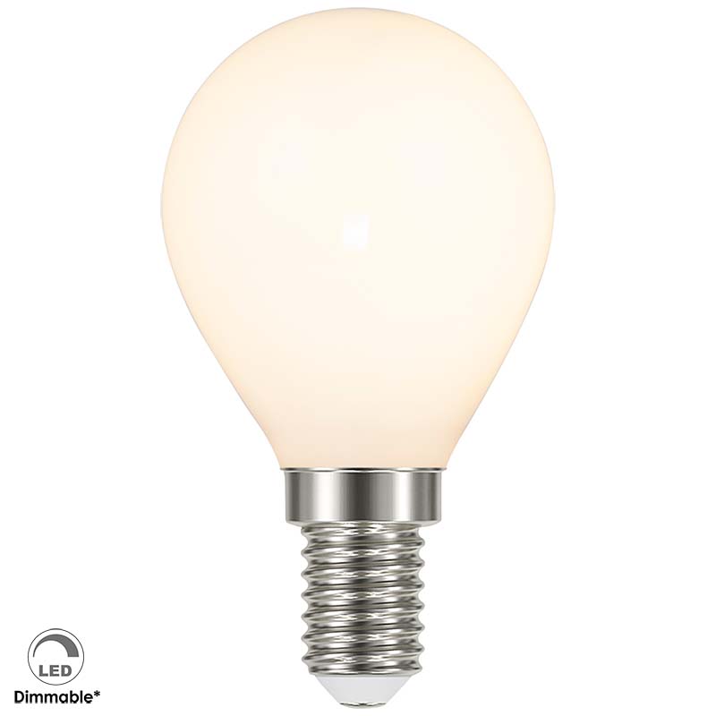 Dimmable Opal LED Bulb with E14 Socket, 230V Input Voltage, And 4.5W Power Consumption, 45mm