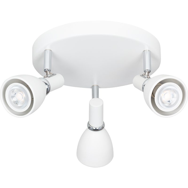 Minimalist Nordic Style Ceiling Spot Light with Three Sandy White GU10 Lights, EMIL Collection