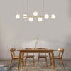 Nordic Authenic Design Hanging Light Decorative Adjustable Pendent Light 7lys Matt Brass & Opal Glass G9