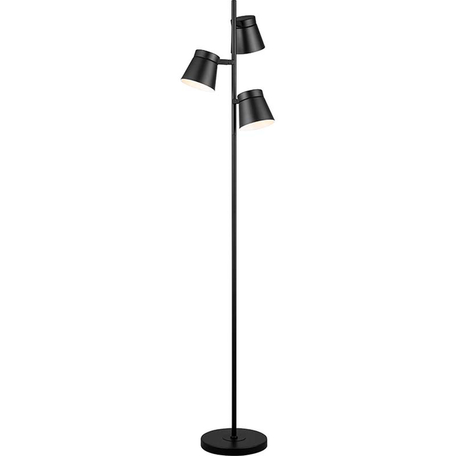 Stylish Matt Black Floor Lamp with Three Adjustable Lights and G9 Sockets