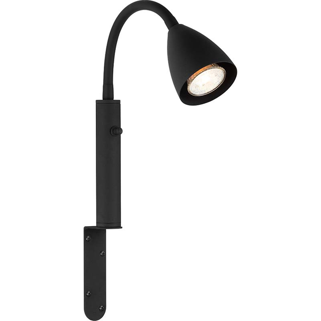 Modern Sand Black Wall Spot Light with Adjustable Flex Arm and Flat Clip, Ideal for Home Decor