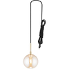 Stylish Amber Glass Pendant Light with Ball-Shaped Shade and G9 Bulb Fitting