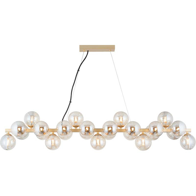 Graceful Pendant Lamp with Elegant Golden Metal Bar Matching with Champagne-colored Glasses 25lys G9