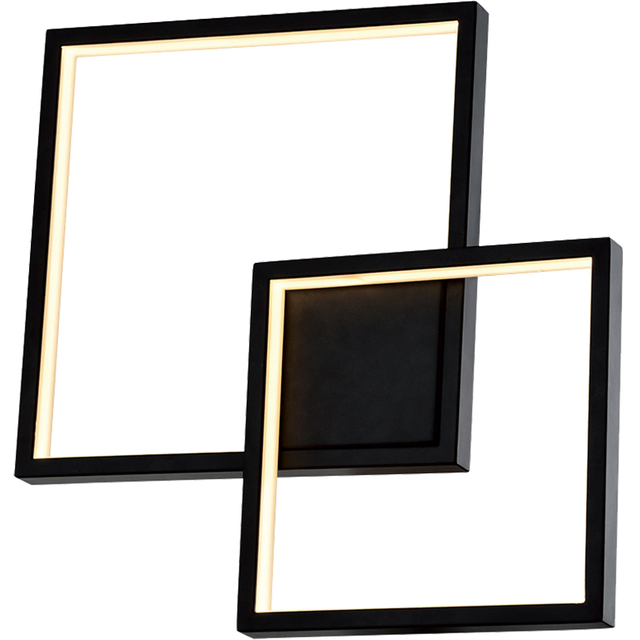 Glare-free Soft LED Light Stripe Double Square Ceiling Lamp Dia.32cm Sand Black DIM