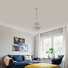 Simple Light Hanging Adjustable Light Smoke Grass Ball Pendant Light Dia35cm Matt Brass E27