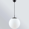 Simple Light Hanging Adjustable Opal Grass Ball Pendant Light Dia35cm Matt Black E27