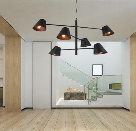 Nordic Modern Simple Light with Triple Swing Arms Adjustable Ceiling Pendent Light 6lys E27