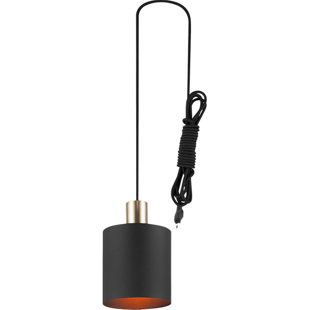 Modern Simple Chandelier Decorative Adjustable Cylindrical Pendent Light Shade All Sandy Black E27