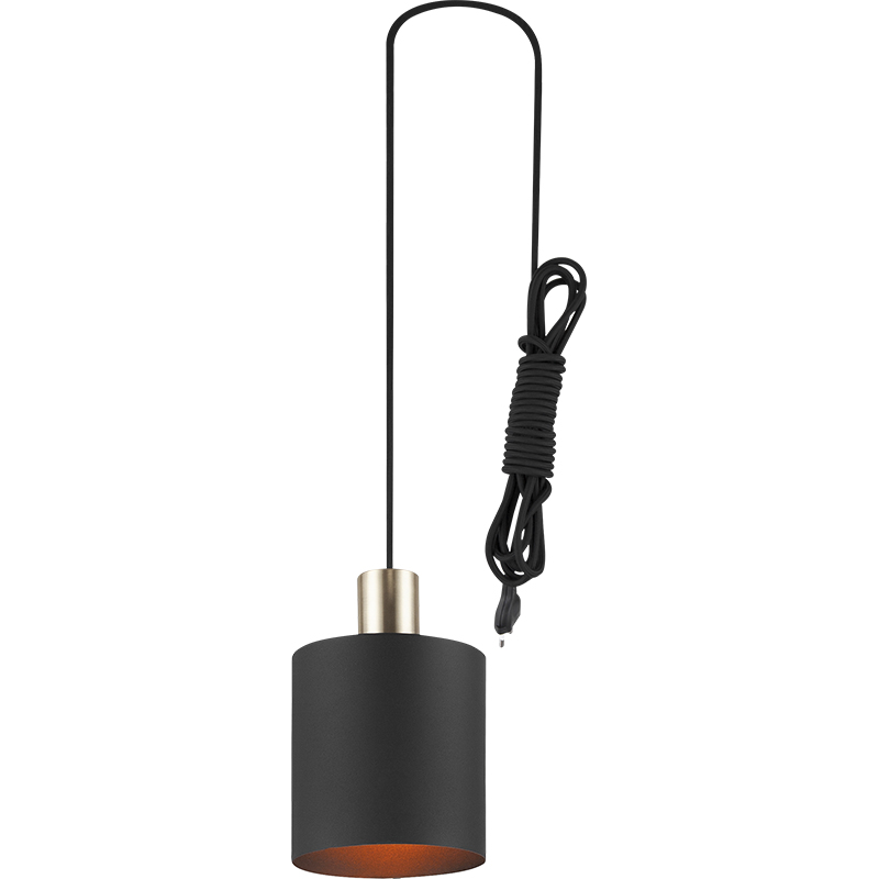 Modern Simple Chandelier Decorative Adjustable Cylindrical Pendent Light Shade All Sandy Black E27