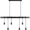 Mordern Elegant Industrial Timber Design Chandelier Decorative Adjustable Black Wood Pendent Light 6lys E27