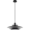 Nordic Round Light Attractive Chandelier Louvre Pendent Light Height Adjustable Matt Black inside White E27