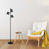 Stylish Matt Black Floor Lamp with Three Adjustable Lights and G9 Sockets