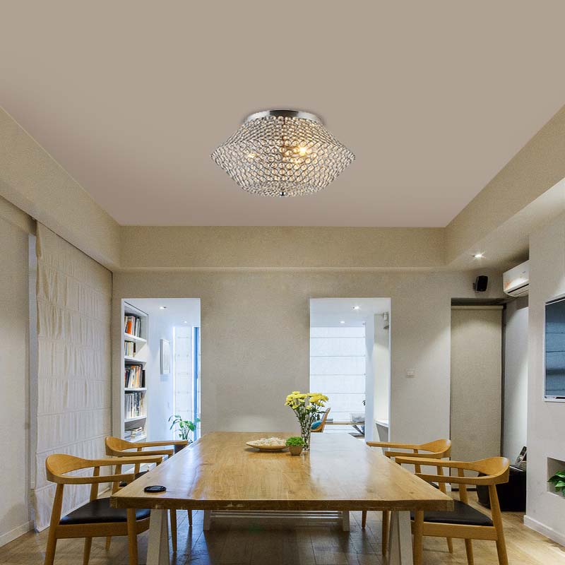 Elegant Design of Nest High Transparent Bling Crystal Shade Shinny Bling Ceiling Lamp G9