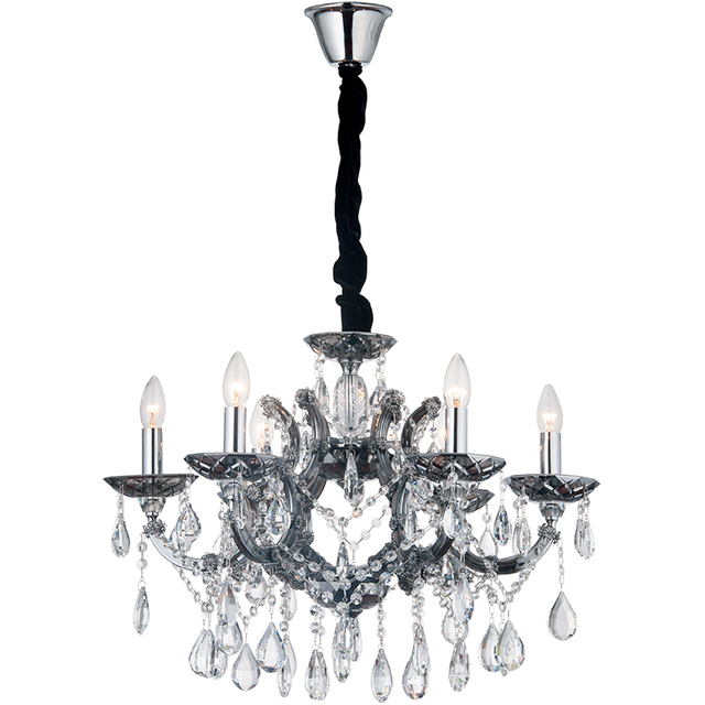 Classic Smoke Crystal Chandelier Design Noble Pendant Light 6lys Dia65cm E14