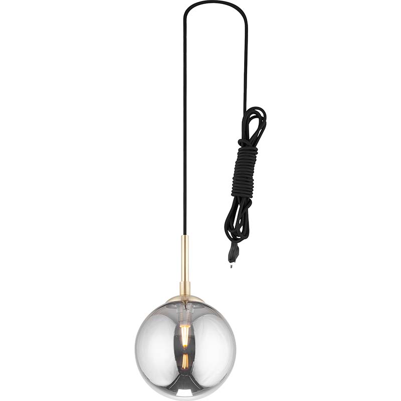 Simple Attractive Ball Lamp Window Matt Brass Pendant Light Smoke Glass Dia.15 G9