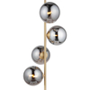 Elegant Nordic Authenic Brass Standing Light Smoke Globe Glass Floor Lamp 4lys G9 Dim