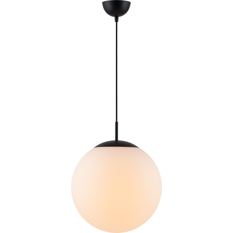 Simple Light Hanging Adjustable Opal Grass Ball Pendant Light Dia35cm Matt Black E27