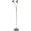 Simple And Sleek Standing Floor Light with Twin Spotlights in Antique Brass Finish And GU10 Socket