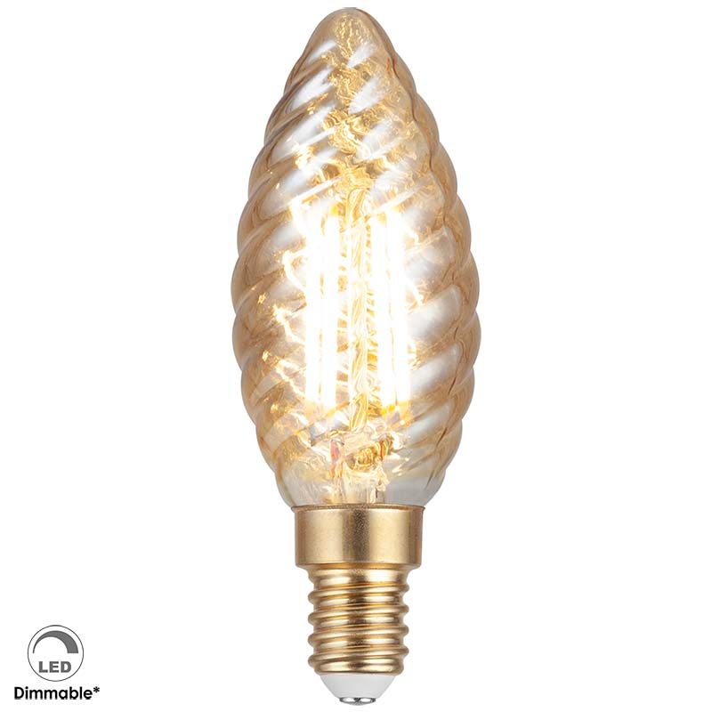 Lighting with the 230V E14 C35 Twist LED 4W Dimmable Amber Bulb