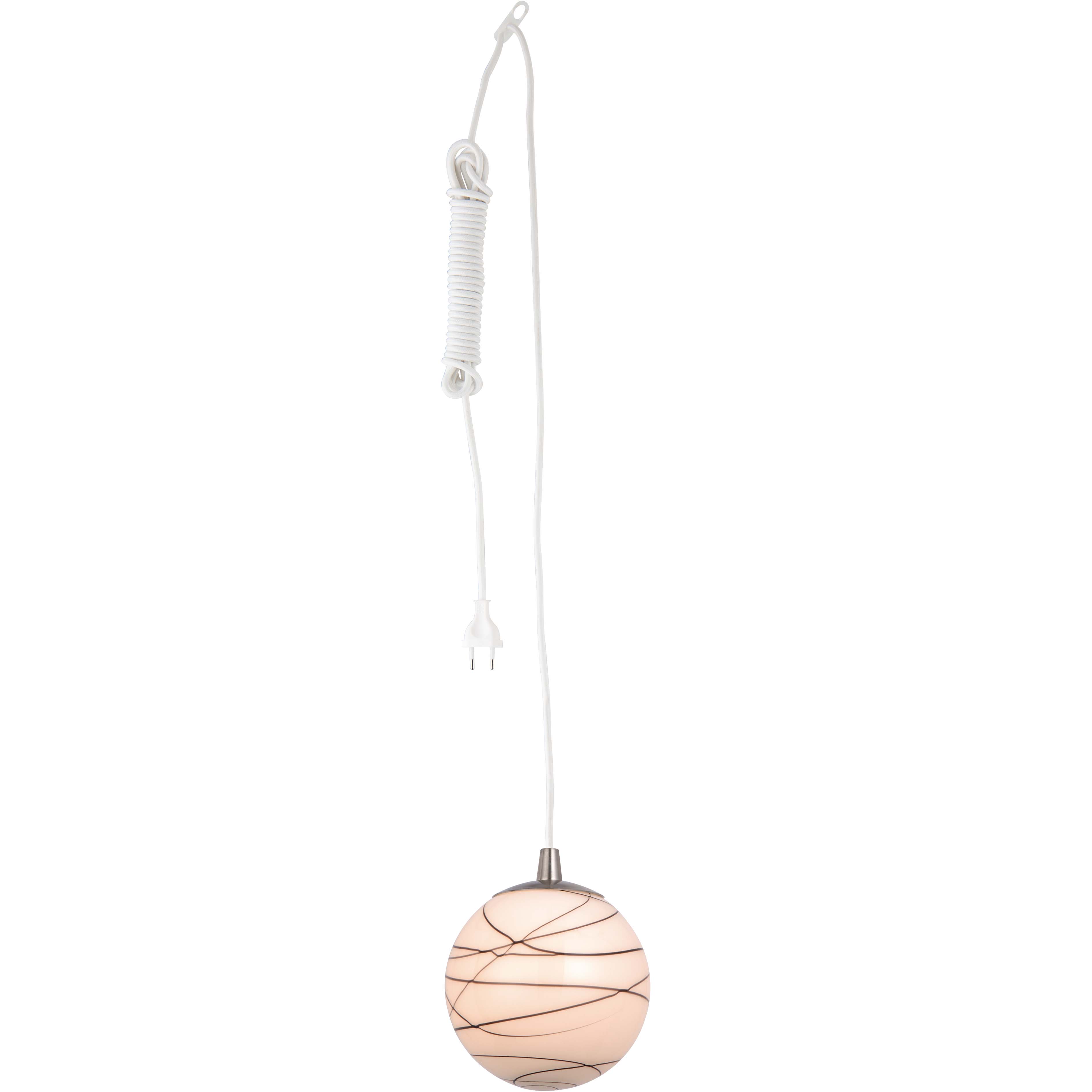 Unique Handmade Glass Light Hanging Adjustable Ball Pendant Light with Black Line G9