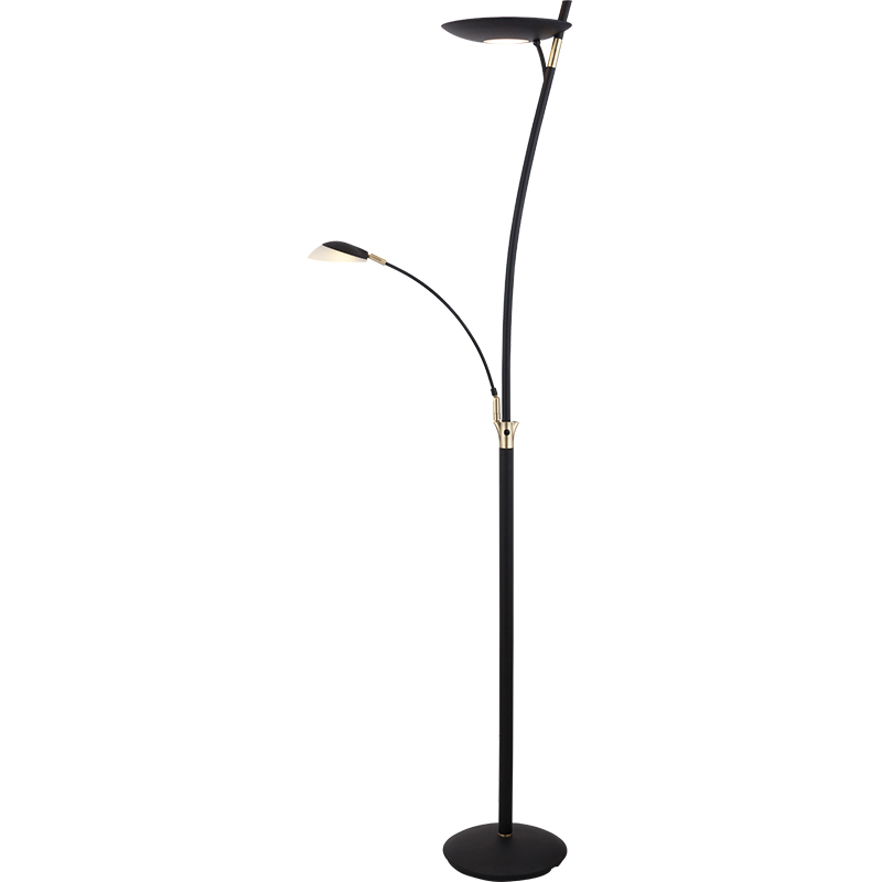 Twin Stepless Dimmer Brushed Brass Standing Lamp with Elegant Design and Creative Floor Light