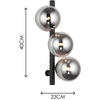 Create A Stylish Ambiance with The Simple Style Smoke Glass Wall Lamp Featuring 3 Ball Lights