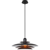 Nordic Round Light Attractive Chandelier Louvre Pendent Light Height Adjustable Matt Black inside White E27