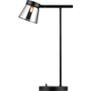 Modern Reading Lamp for Desk with G9 LED Bulb And Smoke Glass Lampshade in Matt Black