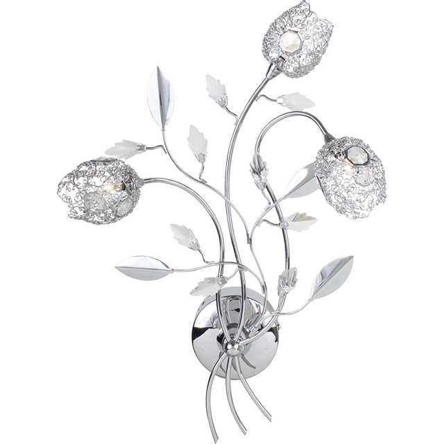 Crystal Flower Wall Lamp 3lys Elegant Design of Creative Wall Sconce G4