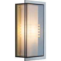 Modern Outdoor Smoke Glass Lamp Wall Sconce Light Matt Brass IP54 E27