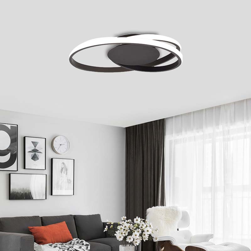 Attractive Design of LED Stripe Round Ceiling Light 40CM Sandy Black Dim