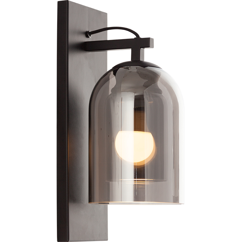 Decor with a Vintage-Industrial Wall Sconce Featuring Smoke Double Glass Shades and an E27 Socket