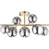 Nordic Authenic Ceiling Luxury Decorative Ceiling Light 7lys Matt Brass & Full Smoky Glass G9