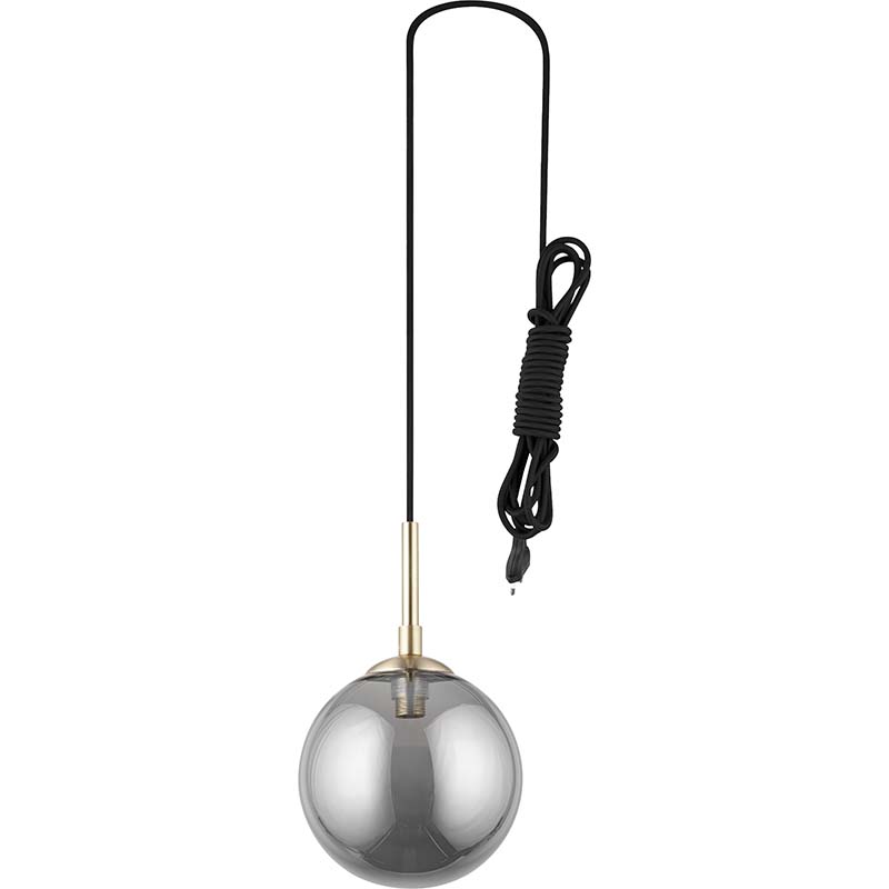 Simple Attractive Ball Lamp Window Matt Brass Pendant Light Smoke Glass Dia.15 G9