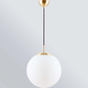 Simple Light Hanging Adjustable Opal Grass Ball Pendant Light Dia35cm Matt Brass E27