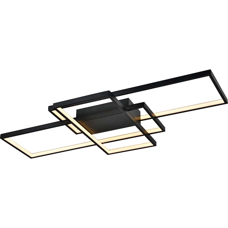 Modern Simple LED Light Stripe 3-Rectangular Ceiling Lamp Sand Black L100cm DIM