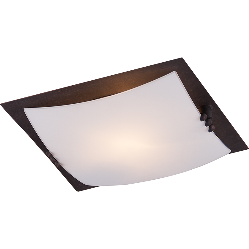 Classic Design with Square Frosted White Curve Glass Ceiling Lamp E27