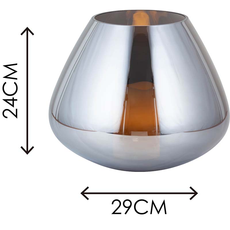 Embrace The Subtle Glamour of The KELLY Full Smoke Glass Candle Holder/Vase Dia.29cm for Stylish Decor