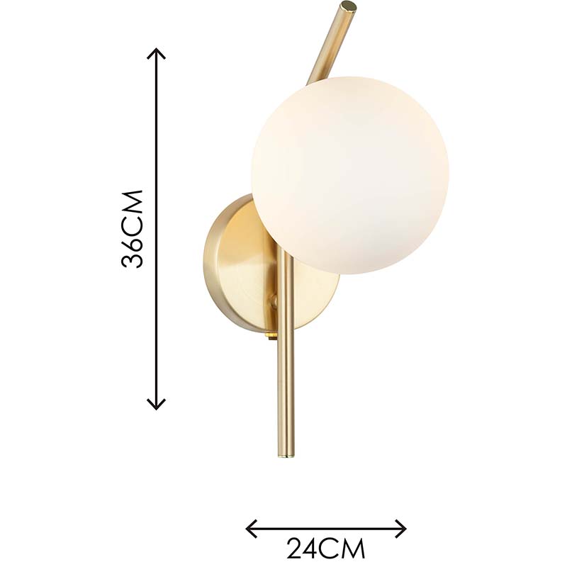 Elegant Nordic Authenic Design Light Opal Glass Wall Lamp Decorative Ball Light G9