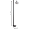 Modern Elegant Design Kelly Standing Light Full Smoke Glass Floor Lamp E27 Dim