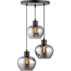 Modren Simple Light Kelly Adjustable Round Full Smoke Glass Ceiling Pendent Light 3lys Dia19cm E27