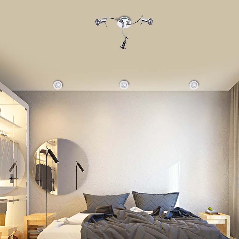 Modern Multi-Directional Adjustable Bathroom Ceiling Spot Light 3lys GU10