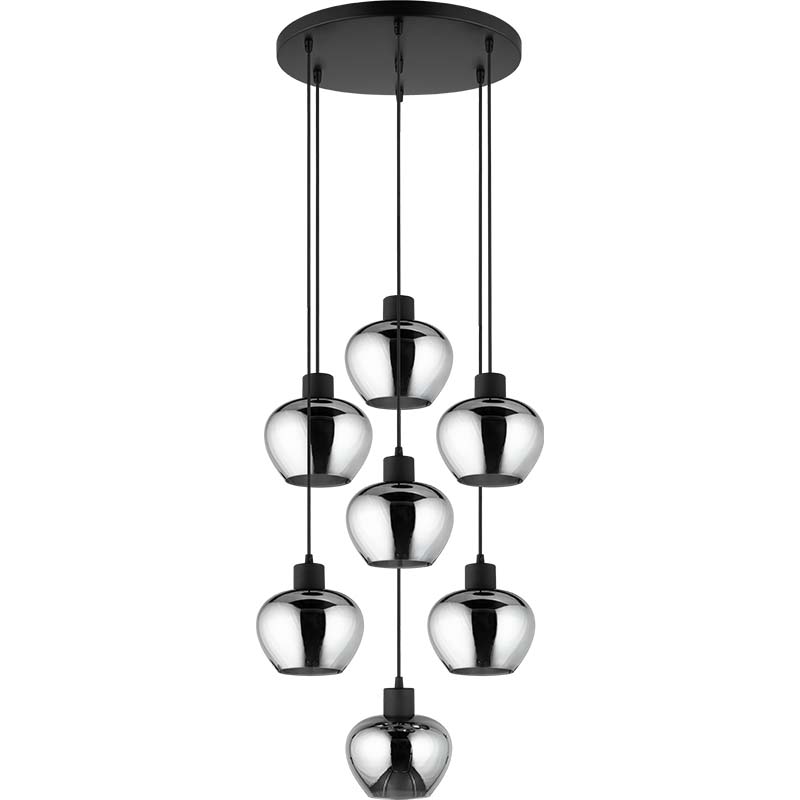 Modern Elegance of the Kelly Adjustable Full Smoke Glass Pendant Light