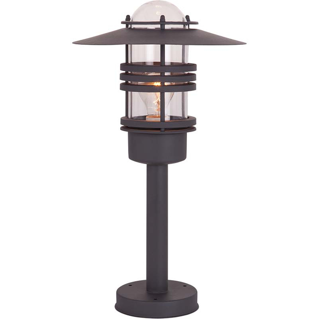 Classic Nordic Outdoor Pedestal Lamp Glass Diffsuer Graphite M E27 IP54