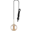 Stylish Amber Glass Pendant Light with Ball-Shaped Shade and G9 Bulb Fitting