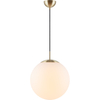 Simple Light Hanging Adjustable Opal Grass Ball Pendant Light Dia35cm Matt Brass E27