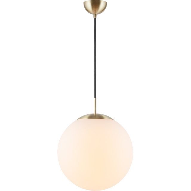 Simple Light Hanging Adjustable Opal Grass Ball Pendant Light Dia35cm Matt Brass E27