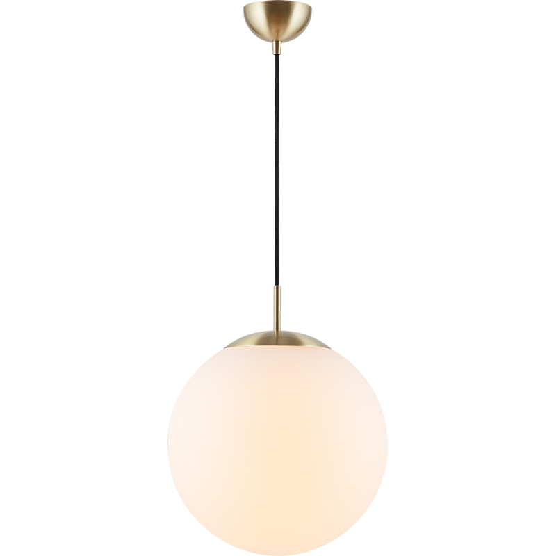 Simple Light Hanging Adjustable Opal Grass Ball Pendant Light Dia35cm Matt Brass E27